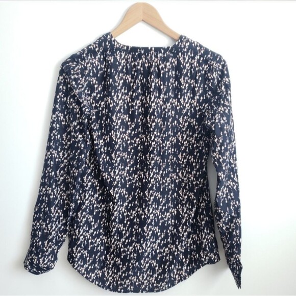 Garnet Hill 100% Silk Blouse Floral Print Top - Picture 2 of 9